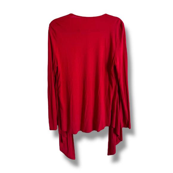 Madison Womens Top Sz XL Red‎ Sequined Cardigan Look Flowy Knit NEW with Tags - Picture 4 of 6